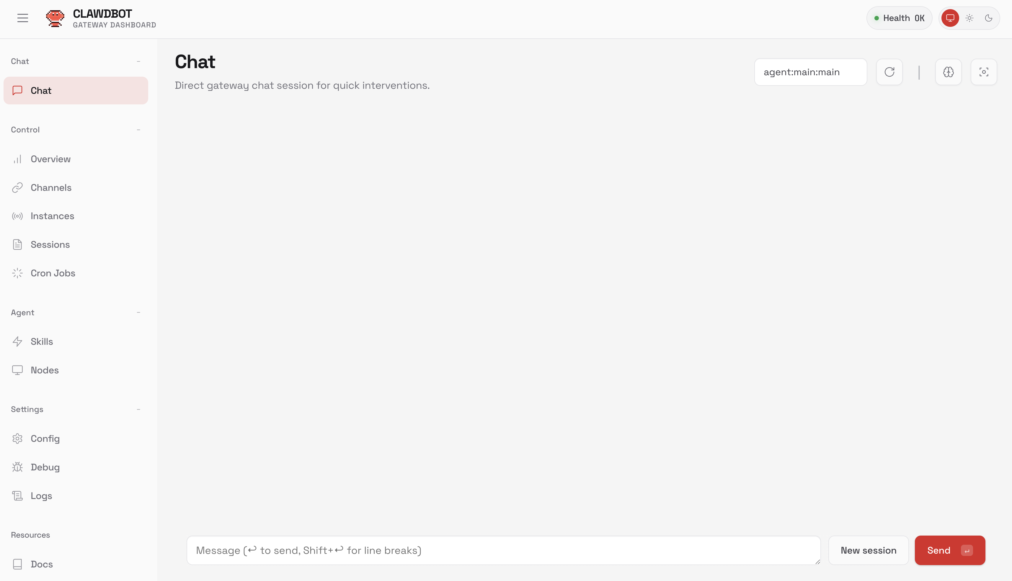 OpenClaw Control UI — web dashboard voor je AI assistent